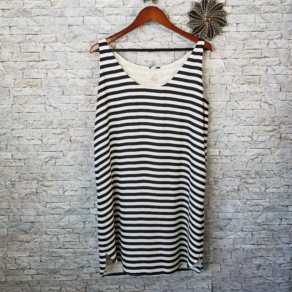 Ann Taylor Loft Nautical Stripe Dress Size Large